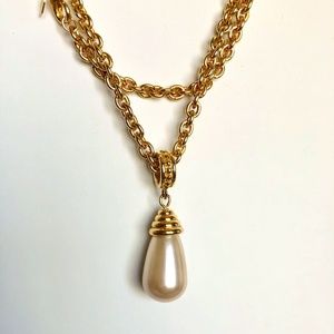 Premier Designs Gold Tone & Faux Pearl Pendant